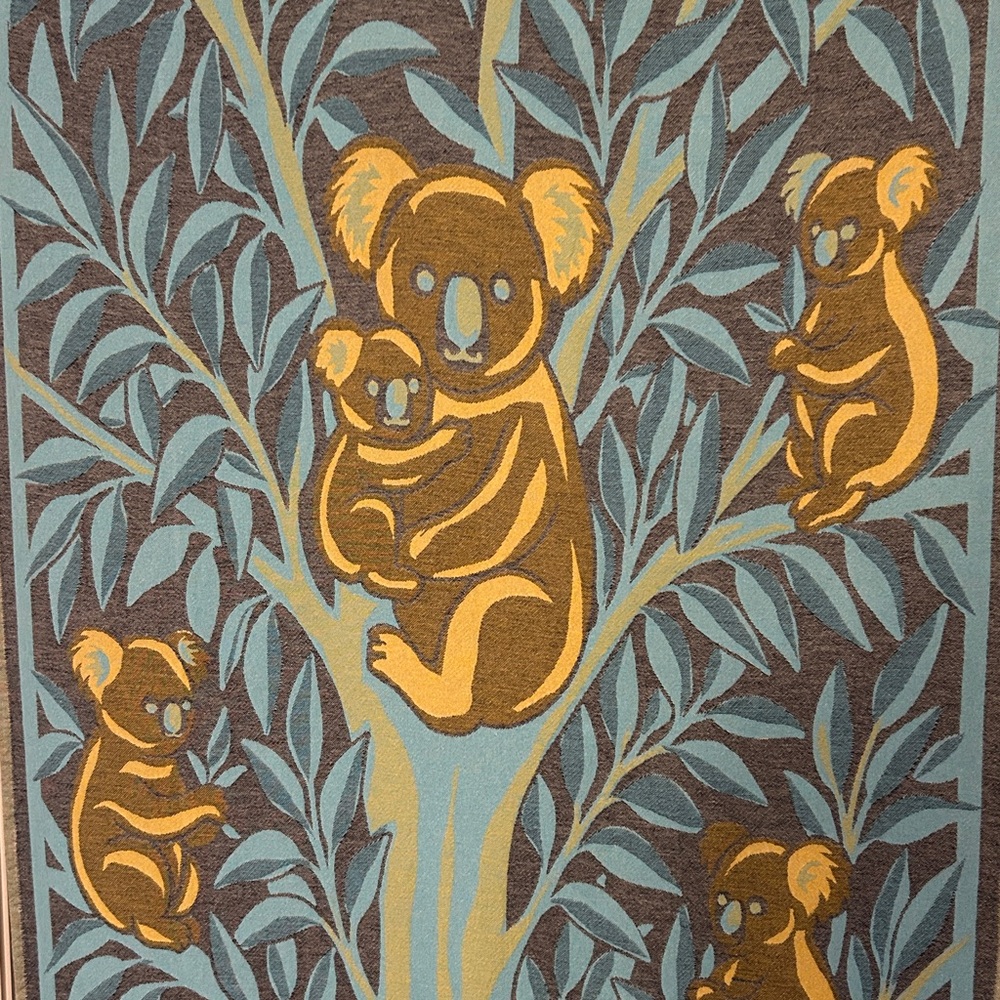 KOALA Heirloom Collection Yellow + Blue Hand Crafted Loom Weave New Original 84"